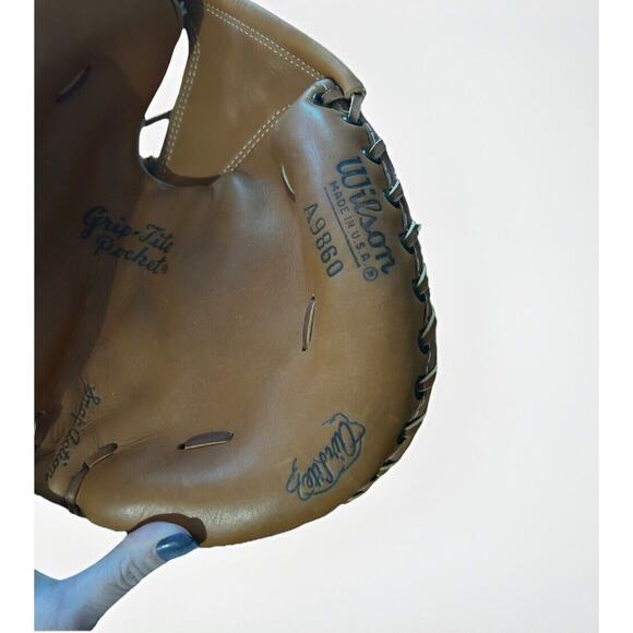 Vintage Wilson A9860 Softball Catchers Mitt Made In USA NWOT Brown‎ Leather - Picture 4 of 14